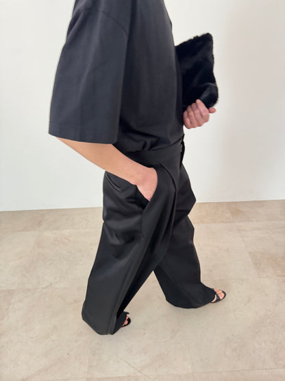 3d wide pants (black)