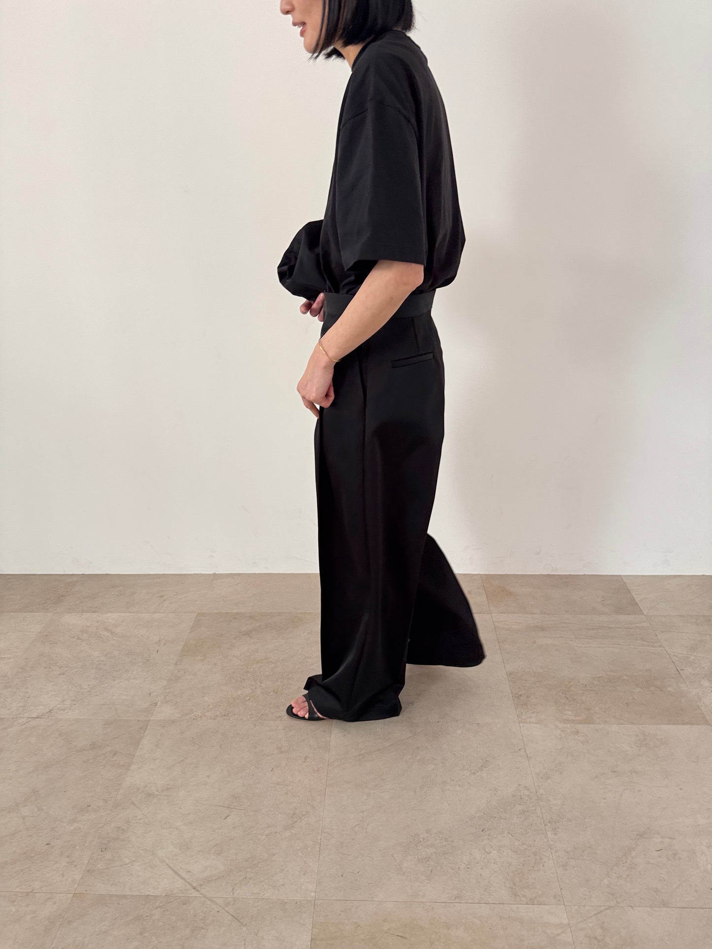 3d wide pants (black)