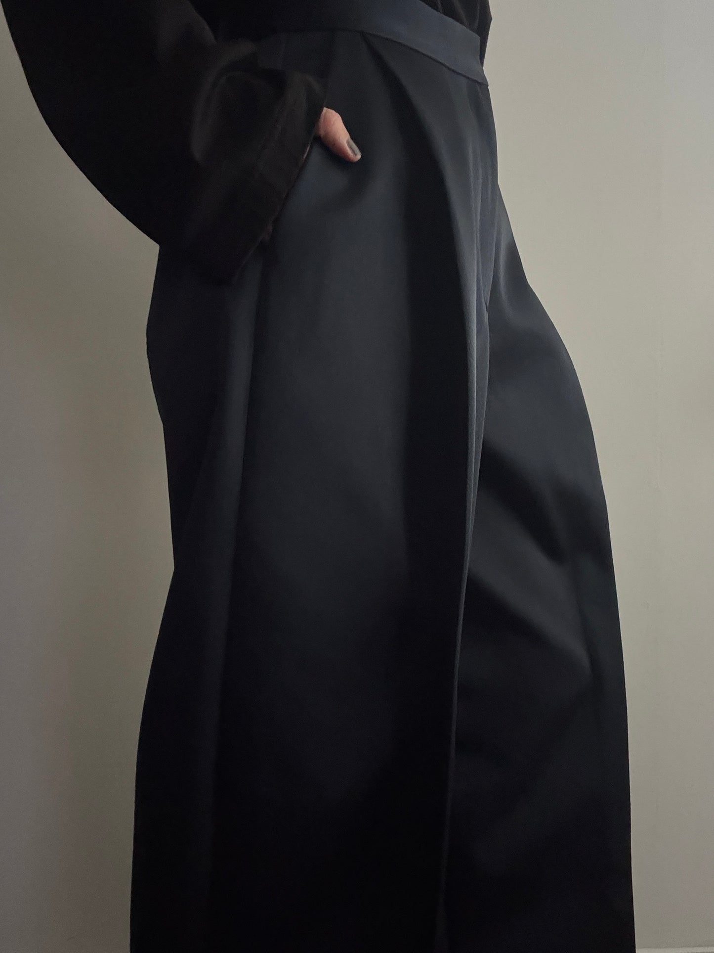 3d wide pants (navy)