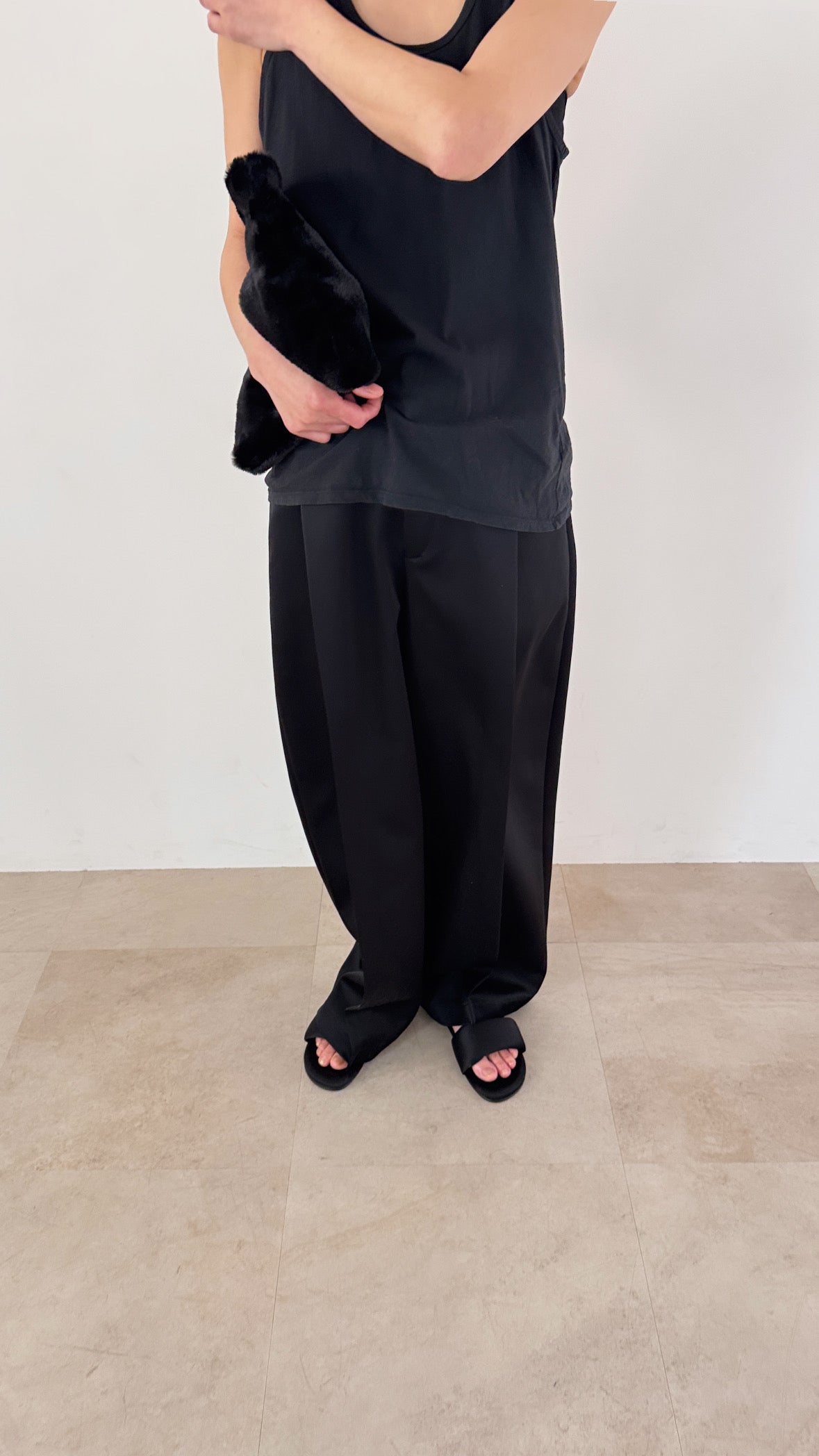 3d wide pants (black)