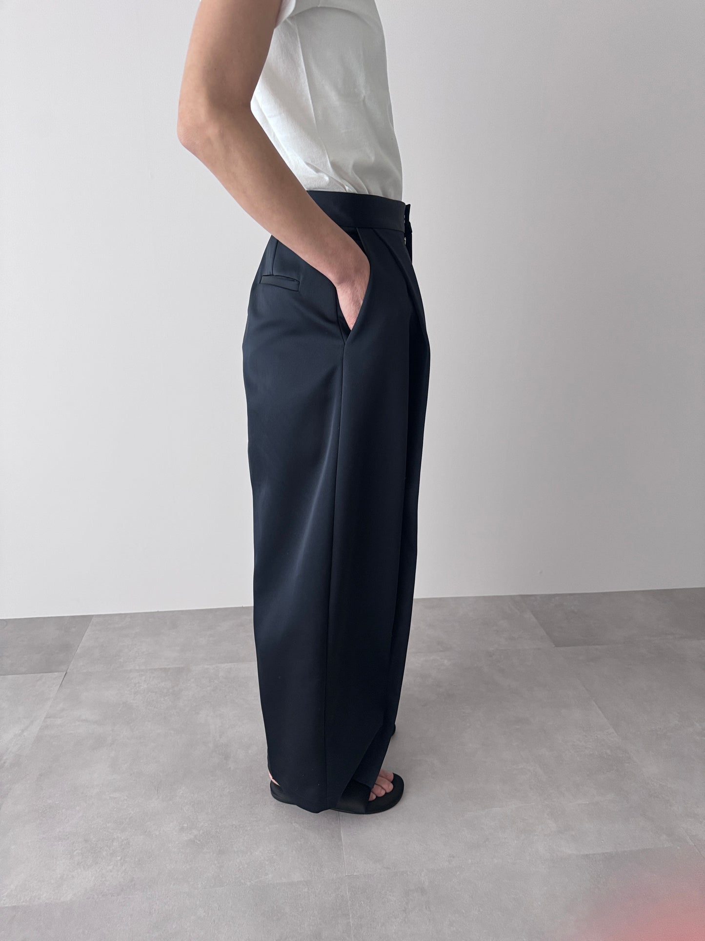 3d wide pants (navy)