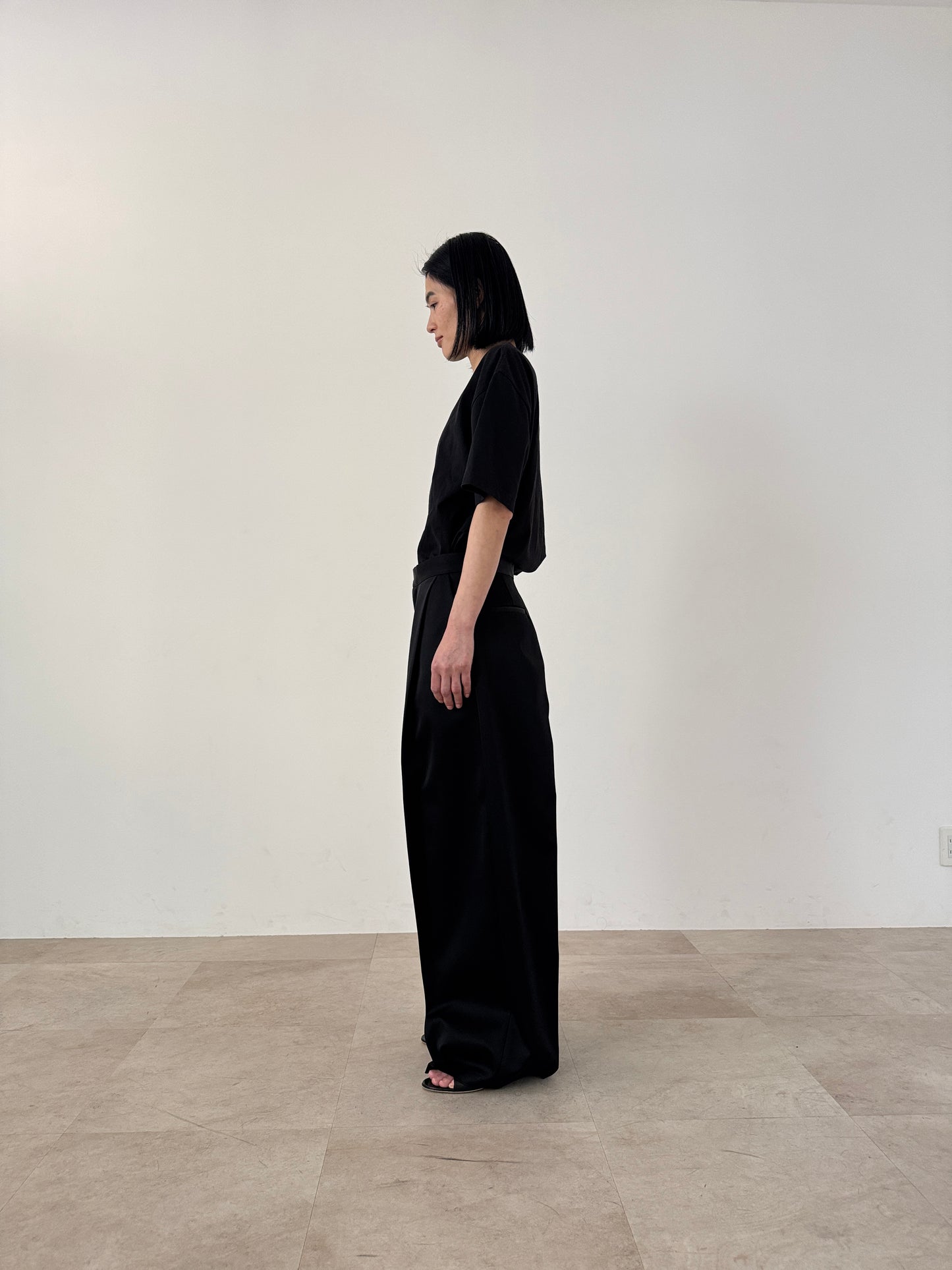 3d wide pants (black)