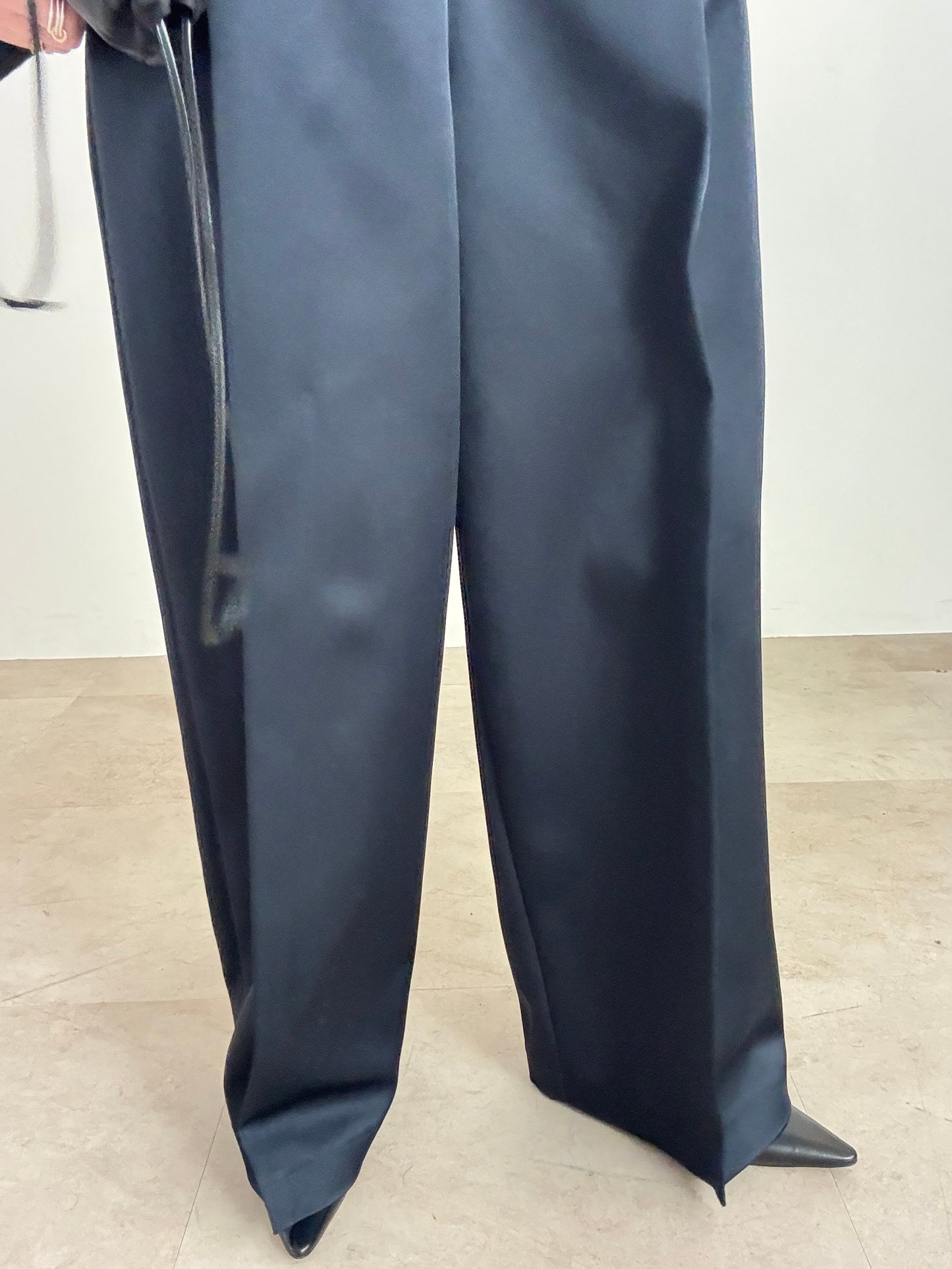 3d wide pants (navy)