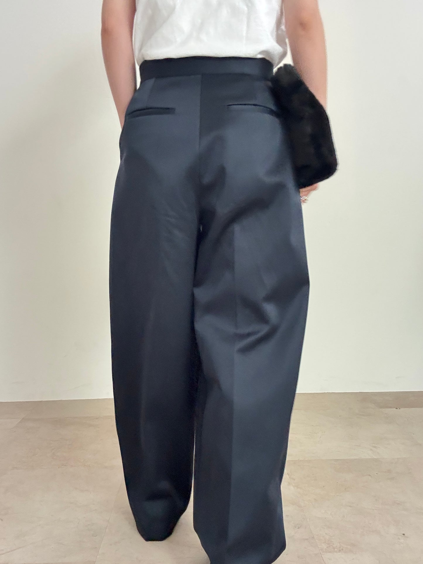 3d wide pants (navy)