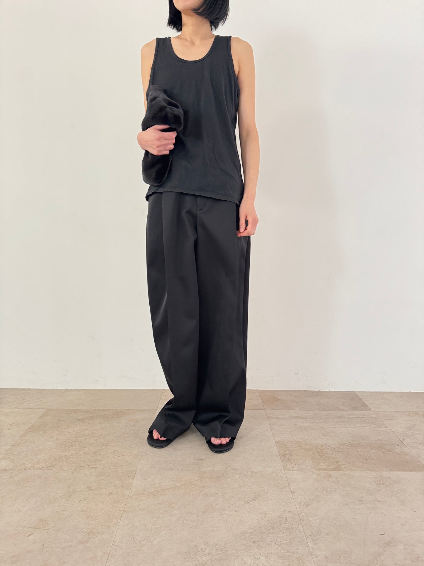 3d wide pants (black)