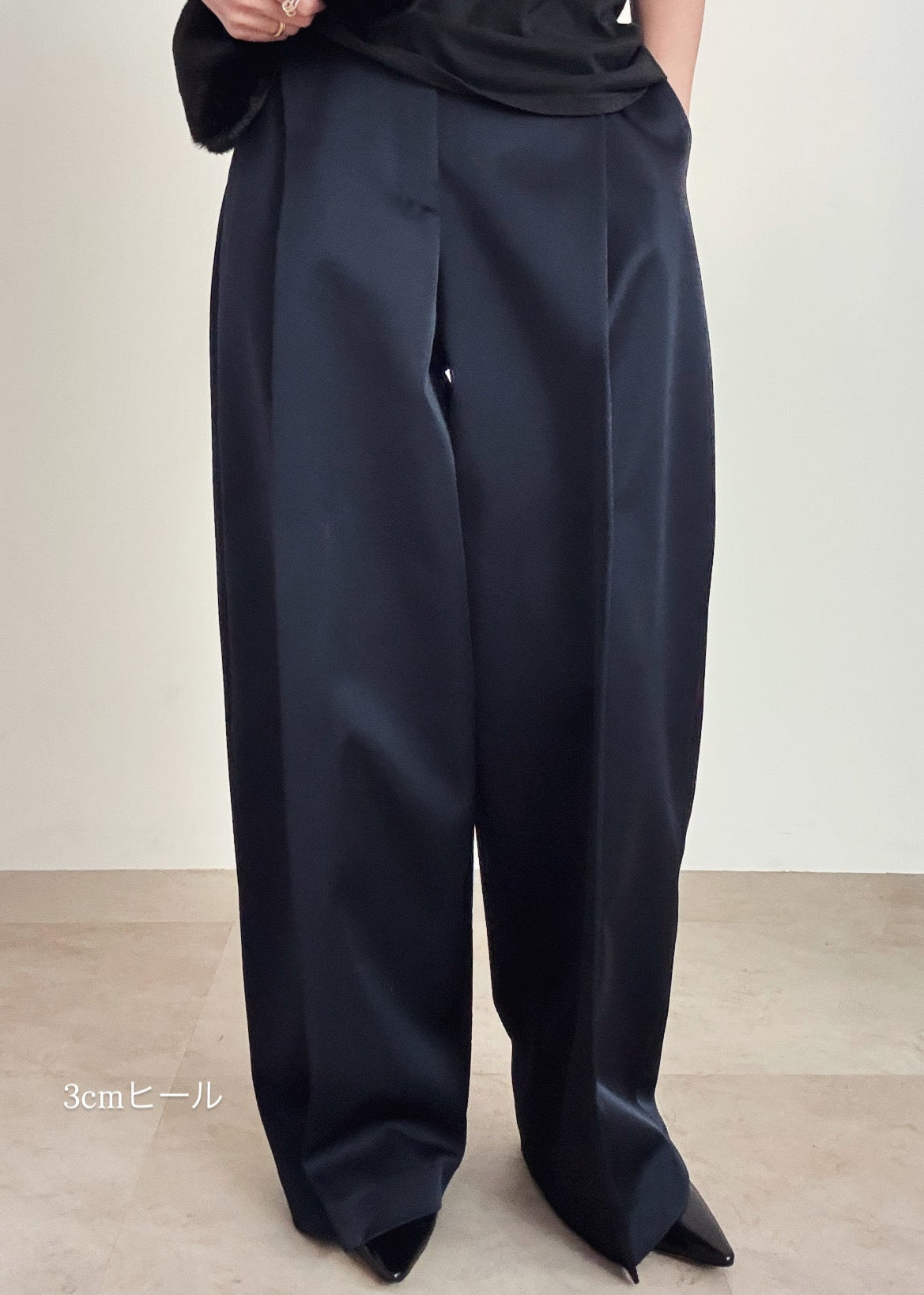 3d wide pants (navy)