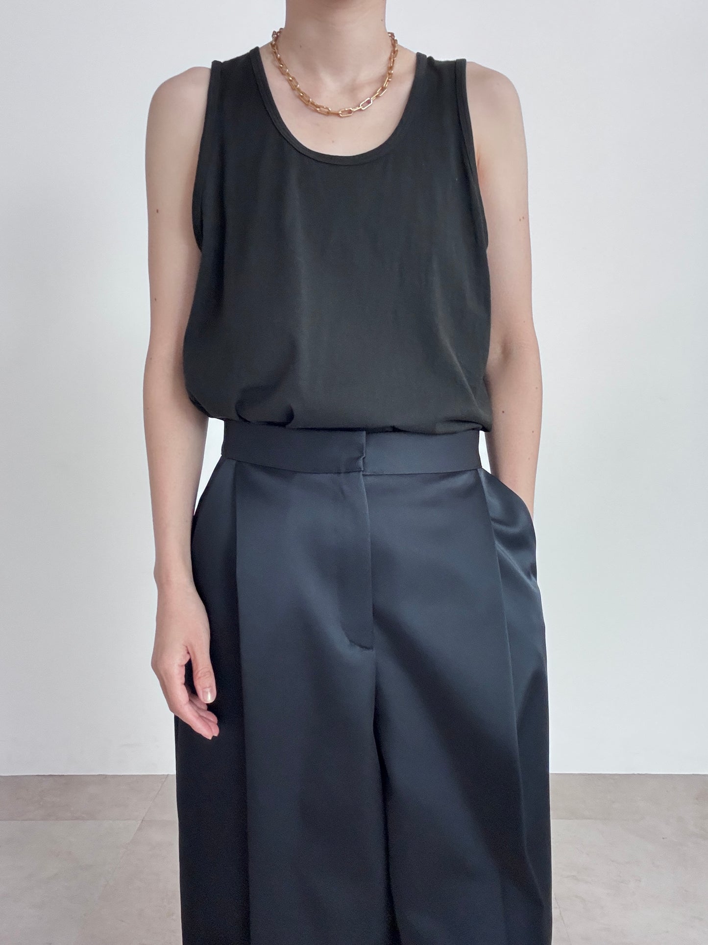 3d wide pants (navy)