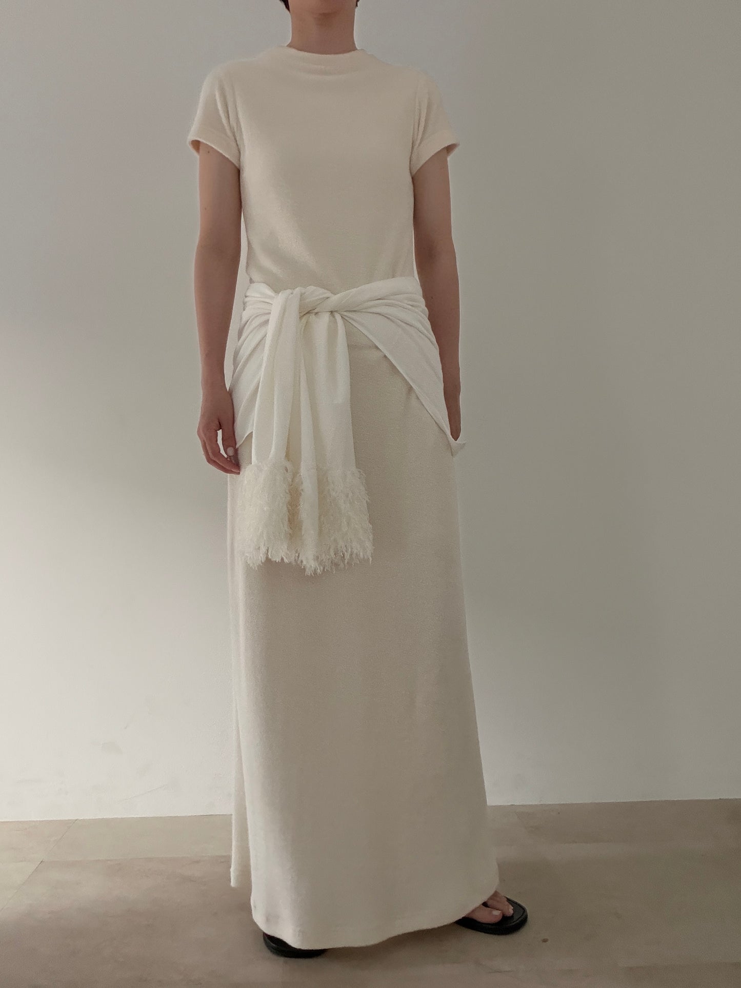 pile dress (ivory)