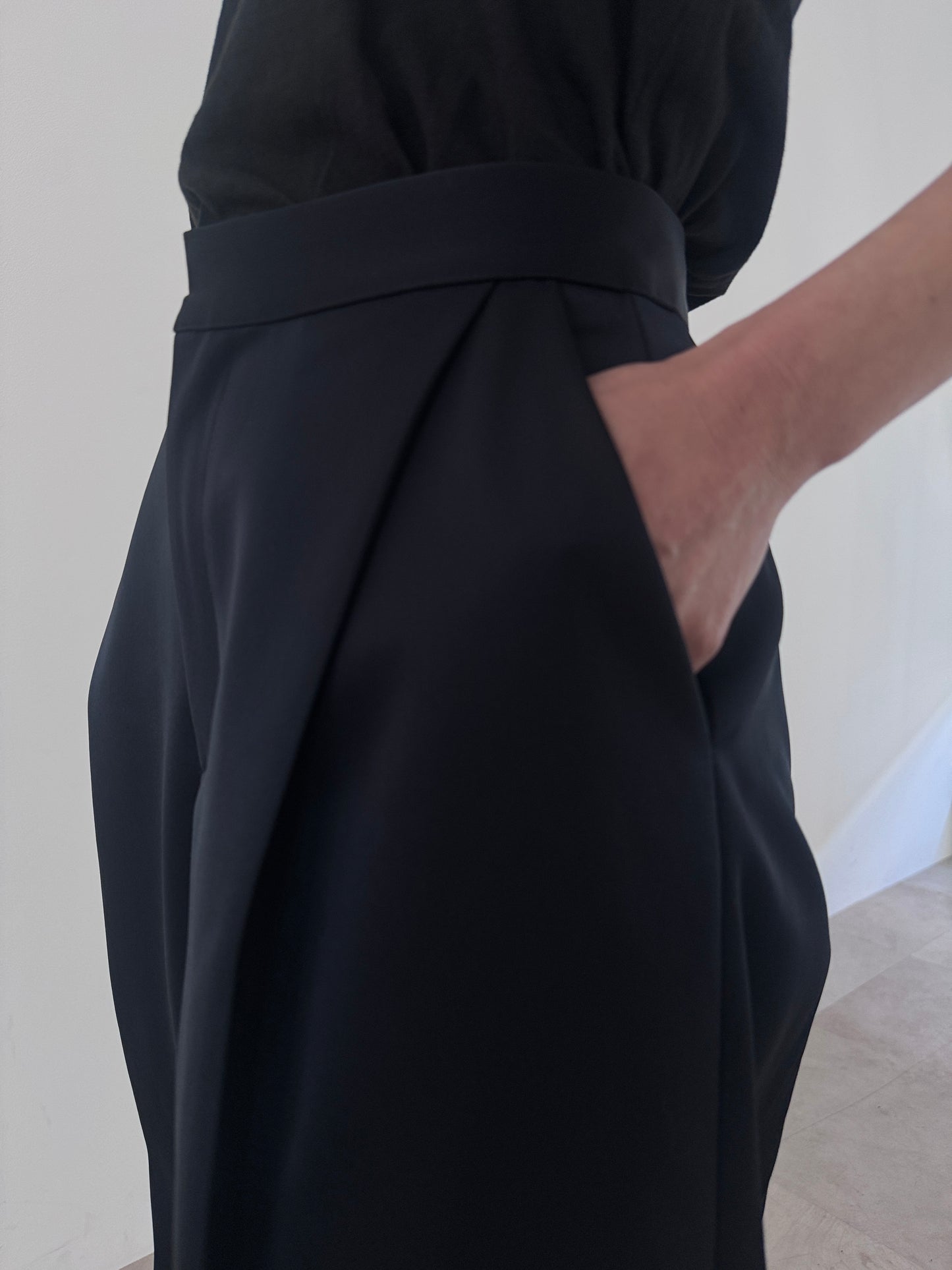 3d wide pants (navy)