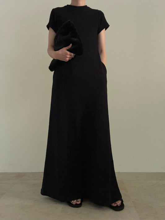 pile dress  (black)