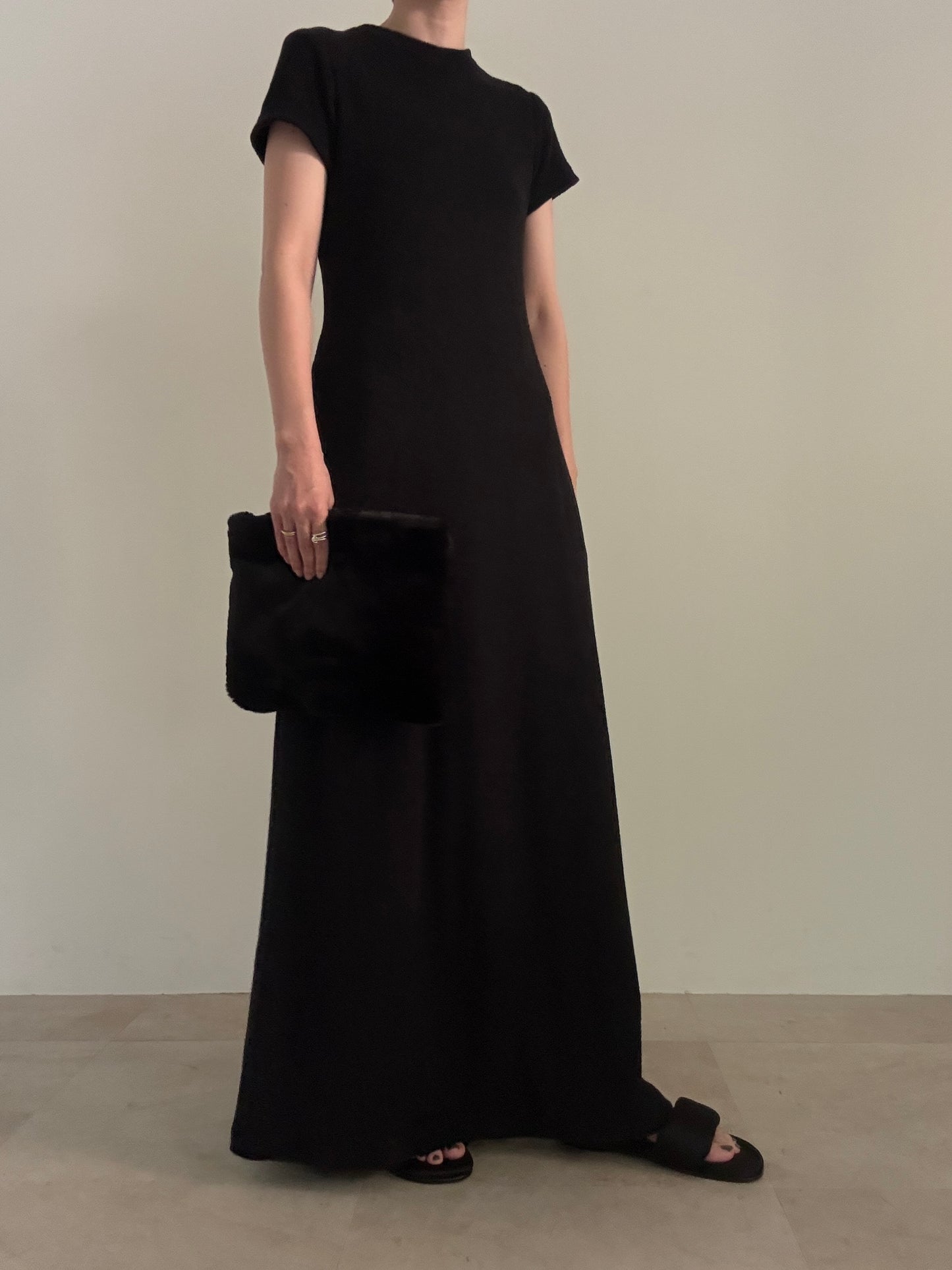 pile dress  (black)