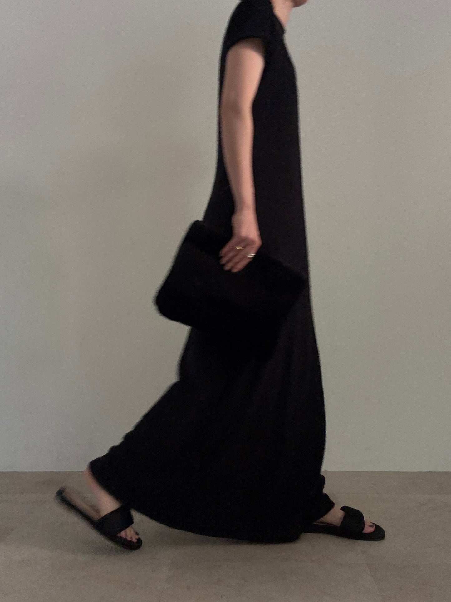 pile dress  (black)