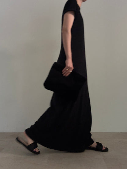 pile dress  (black)