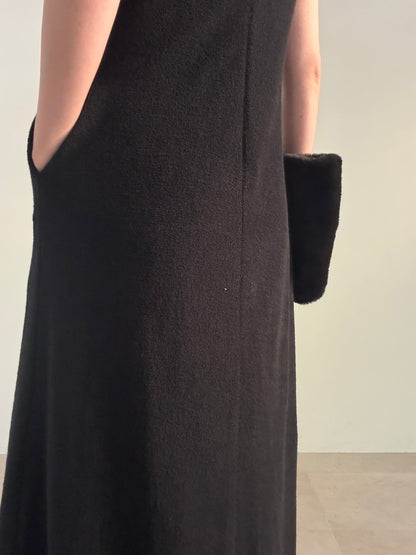pile dress  (black)