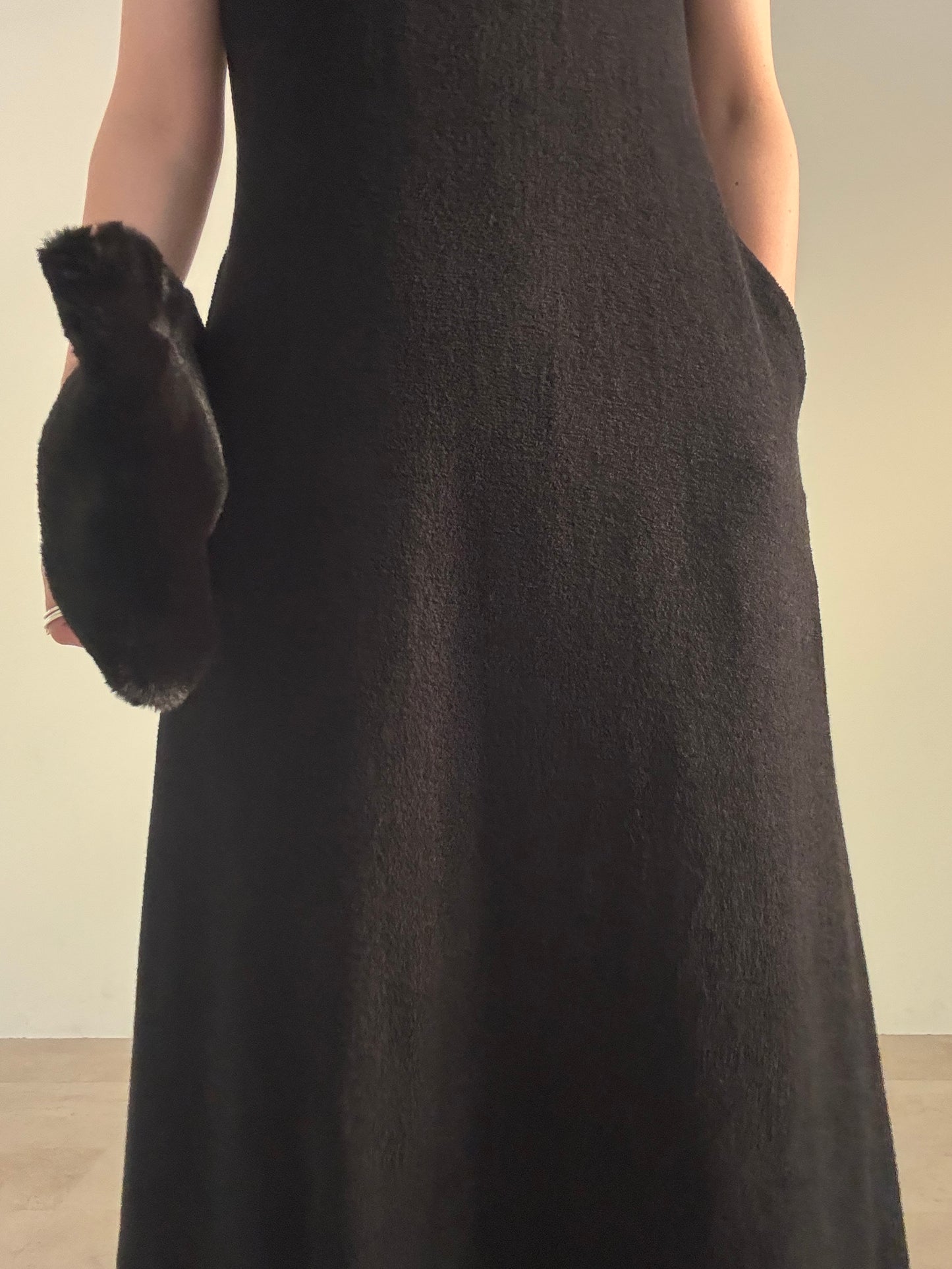 pile dress  (black)