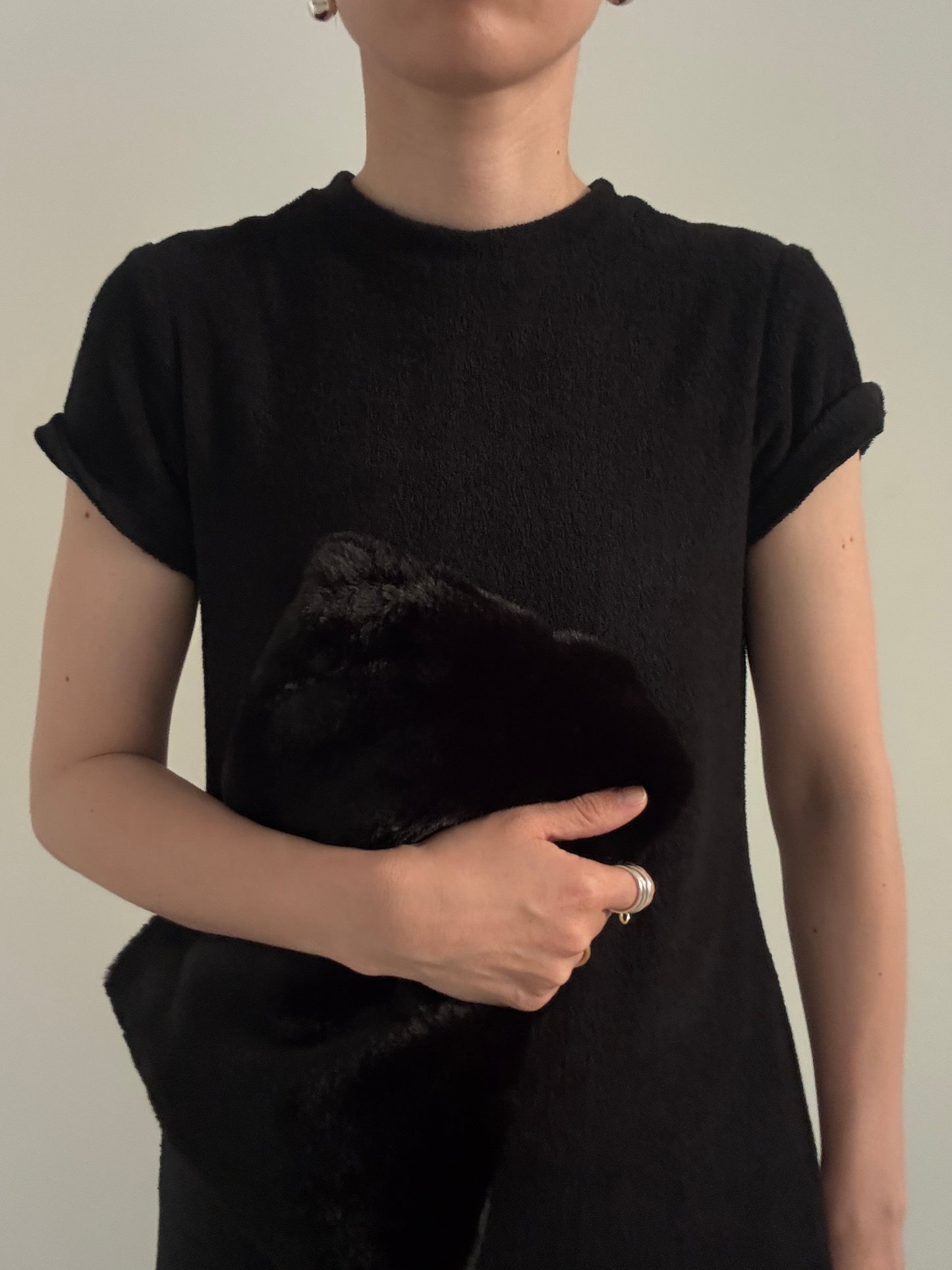 pile dress  (black)