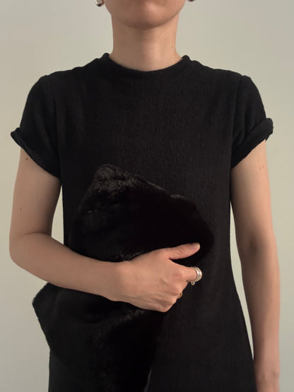 pile dress  (black)
