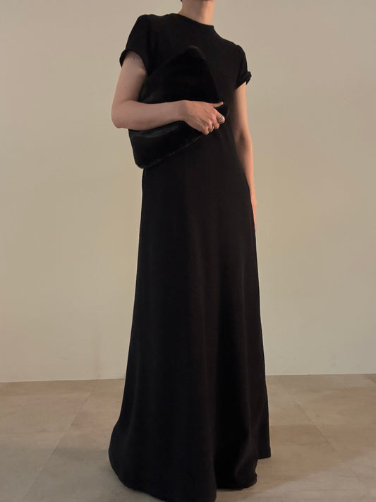 pile dress  (black)  re order