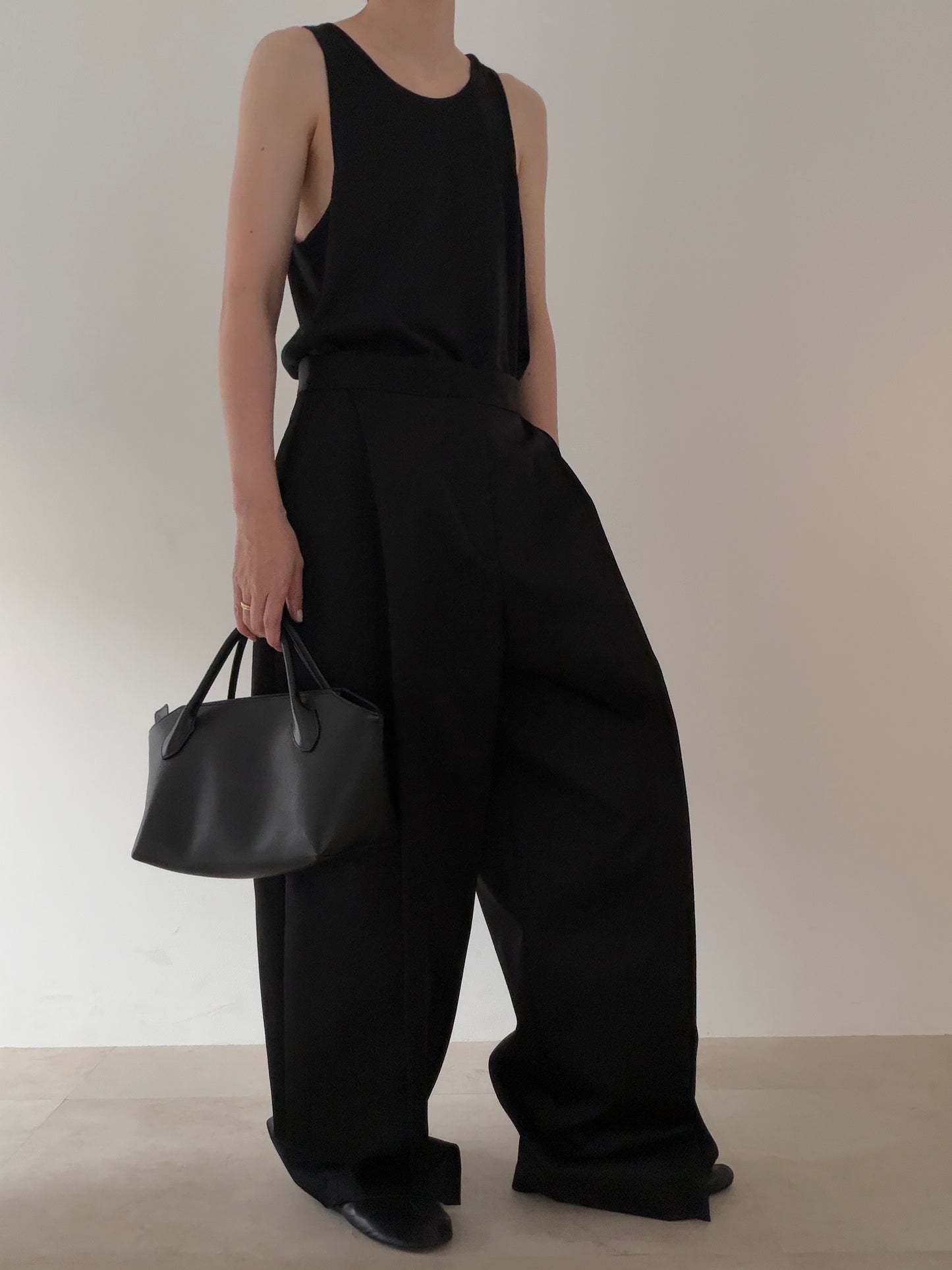 3d wide pants (black)